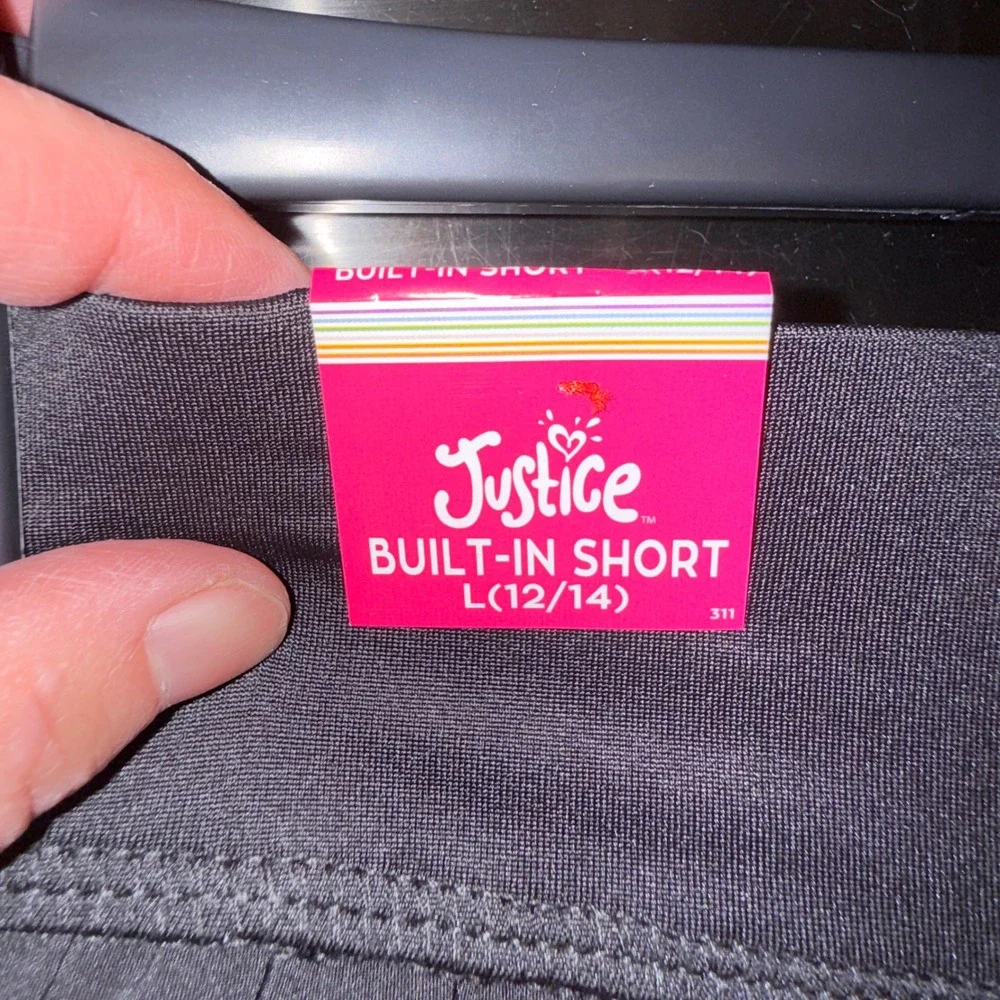 Justice JSport Pleated Skirt Girls L 12/14 New Black Built-in Short Tech Pocket